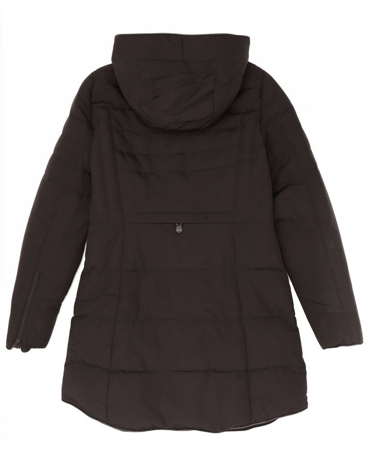 Palton căptușit cu glugă pentru femei Zara UK 14 Medium Black