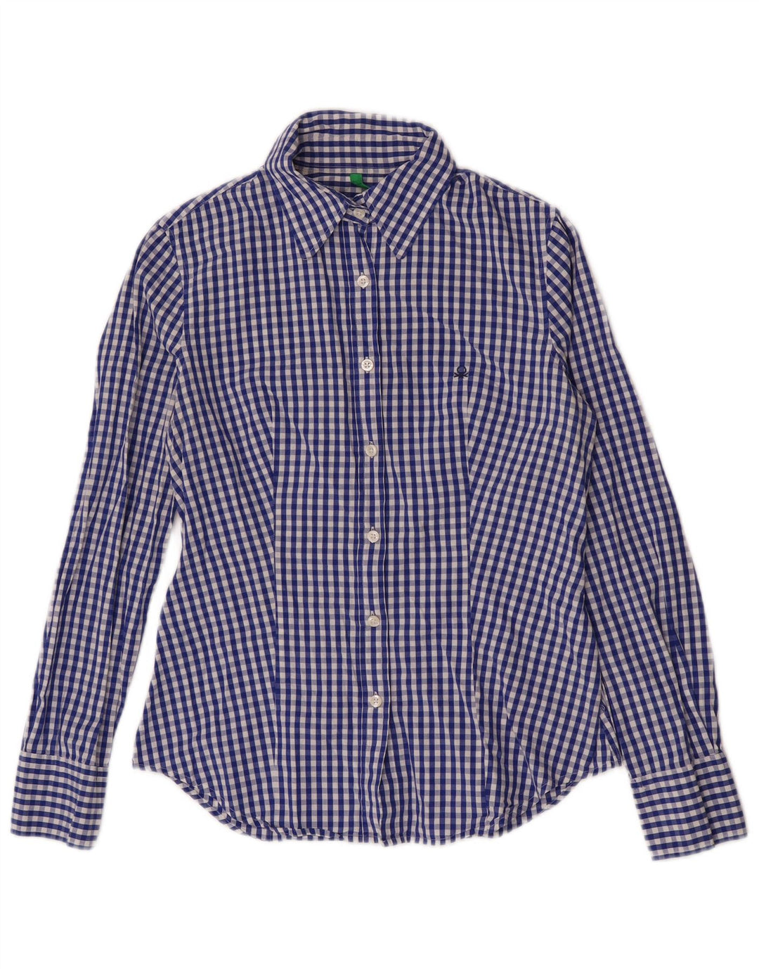 Cămașă Benetton pentru femei UK 10 Small Bluemarin Gingham