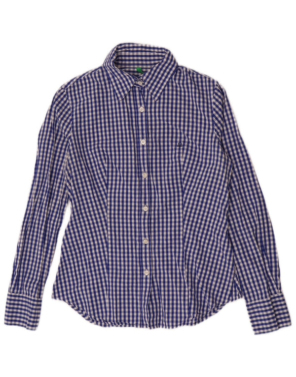 Cămașă Benetton pentru femei UK 10 Small Bluemarin Gingham