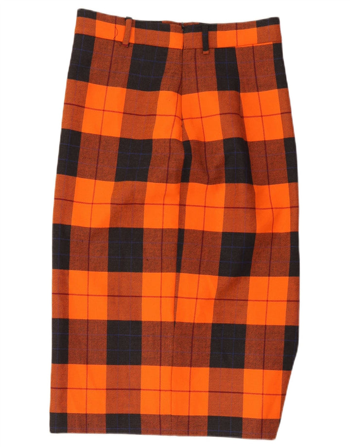 Fusta Dreaptă Vintage Femei W30 Plaid portocaliu mediu