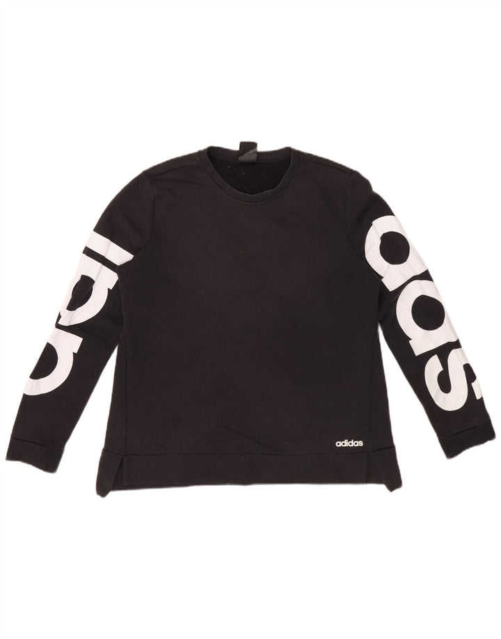 Pulover adidas Climalite Graphic pentru femei IT 44 bumbac mediu negru