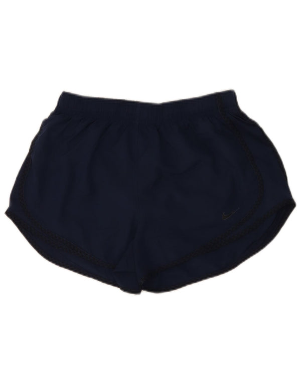 Pantaloni scurți sport Nike Dri Fit pentru femei UK 12 Medium Bleumarin Poliester