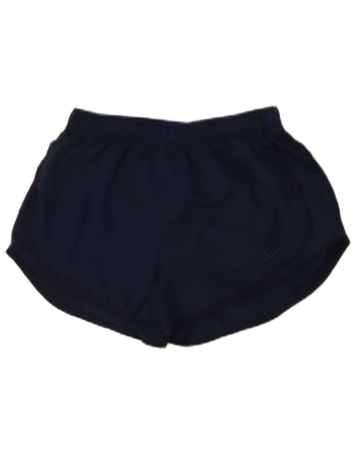 Pantaloni scurți sport Nike Dri Fit pentru femei UK 12 Medium Bleumarin Poliester