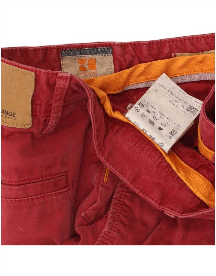 Pantaloni scurți chino pentru bărbați Hugo Boss W33, bumbac roșu mediu