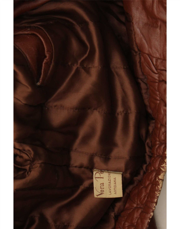 Jachetă de piele vintage pentru bărbați UK 40 mare Burgundy