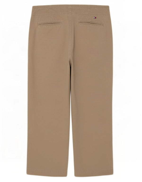 Tommy Hilfiger Womens Wide Leg Cropped Trousers US 8 Medium W32 L25 Beige