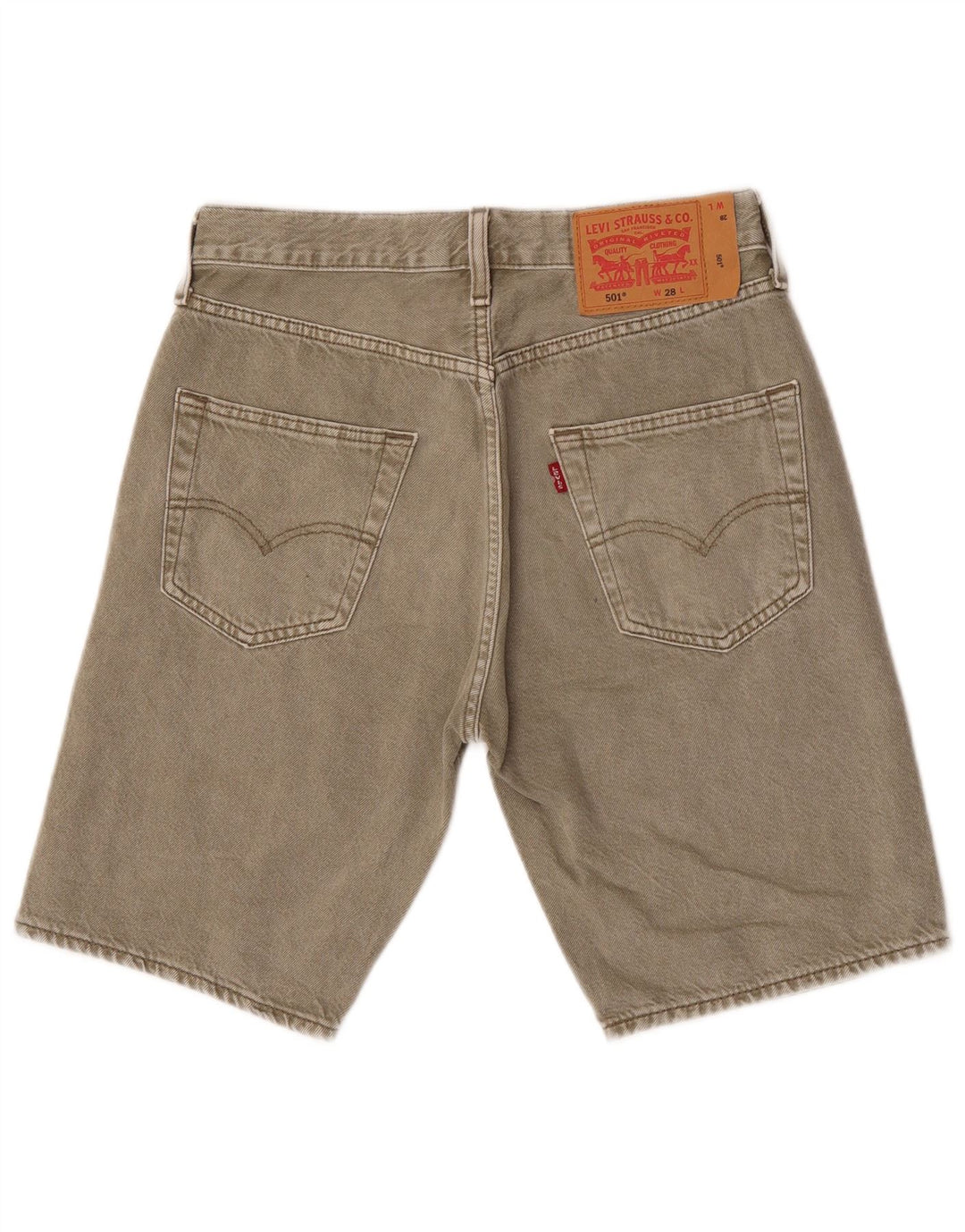 Pantaloni scurți Levi's 501 Denim W28 Small Kaki Bumbac