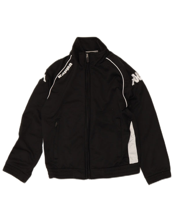 Kappa Boys Graphic Tracksuit Top Jacket 5-6 Years Black Colourblock