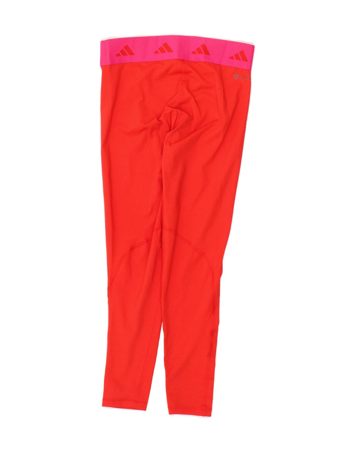 ADIDAS Womens Graphic Leggings UK 14 Medium  Red Colourblock Vintage Adidas and Second-Hand Adidas from Messina Hembry 
