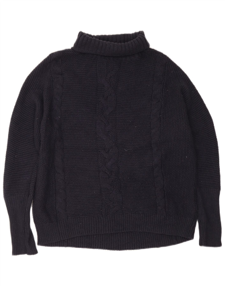 Gap Pulover supradimensionat cu gât rulat pentru femei UK 16 Mare nailon bleumarin
