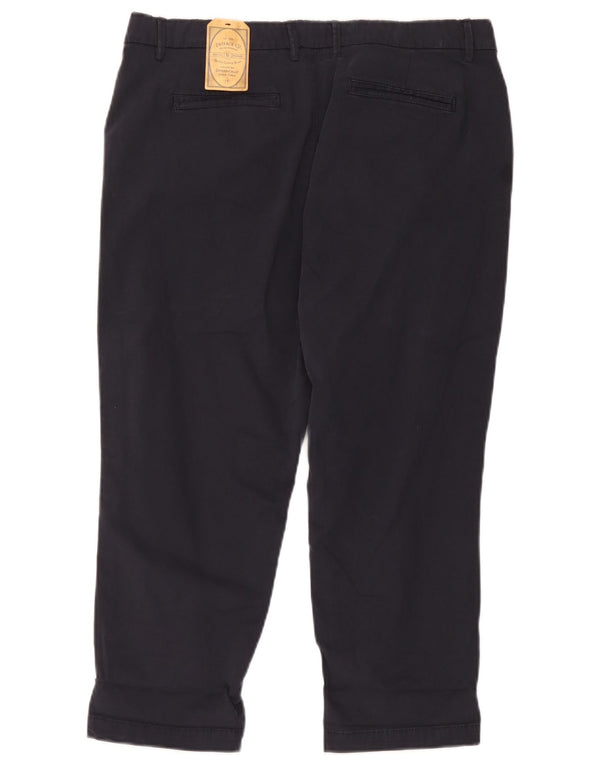 Fat Face Pantaloni Capri drepti pentru femei UK 14 Large W34 L22 Bleumarin
