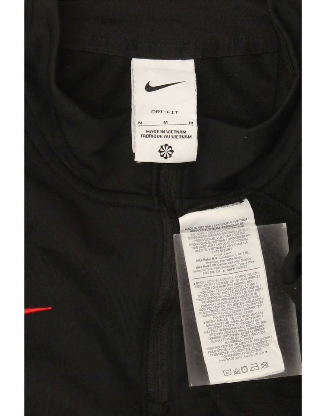 Top de trening pentru bărbați Dri Fit, cu fermoar și gât, negru, colorblock