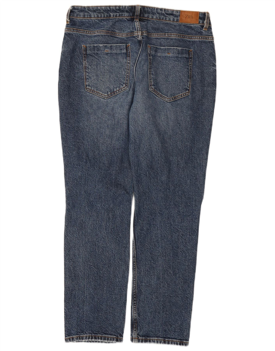 Blugi Distressed drepte pentru femei Zara EU 40 Medium L30 L28 Bumbac albastru