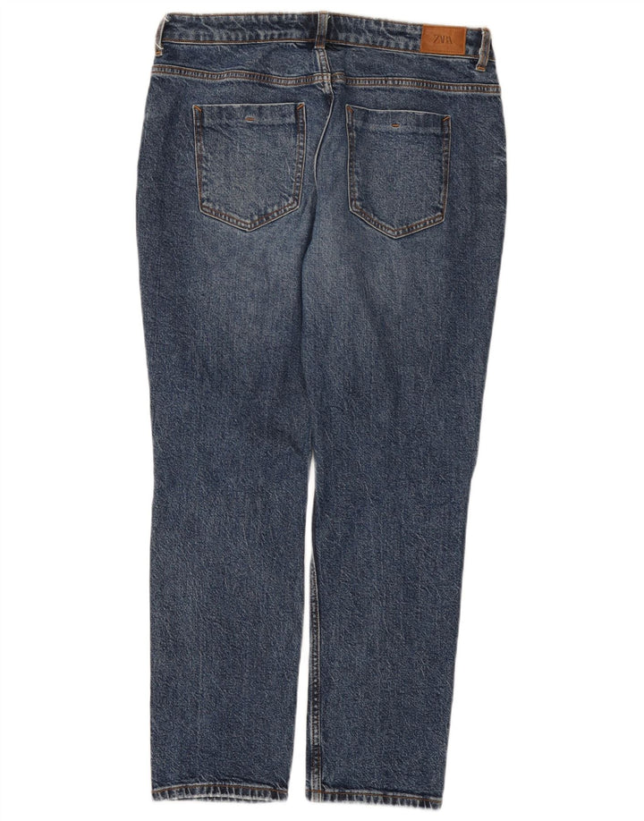 Blugi Distressed drepte pentru femei Zara EU 40 Medium L30 L28 Bumbac albastru