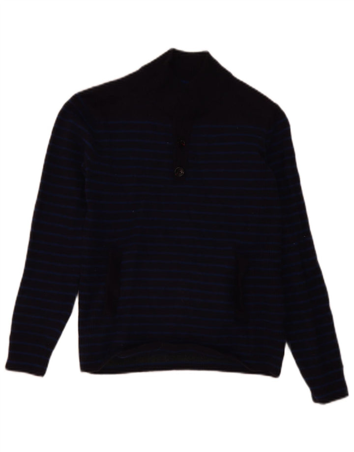 Pulover pentru femei Reiss cu gât cu nasturi UK 12 Medium Bleumarin cu dungi