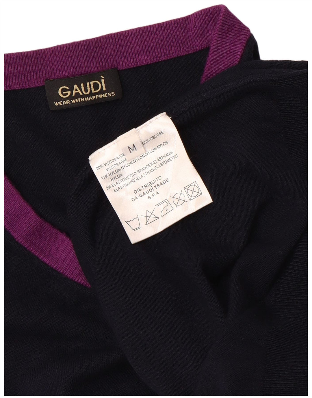 GAUDI Pulover cu decolteu în V pentru femei UK 14 Mediu, bleumarin, bloc de culoare