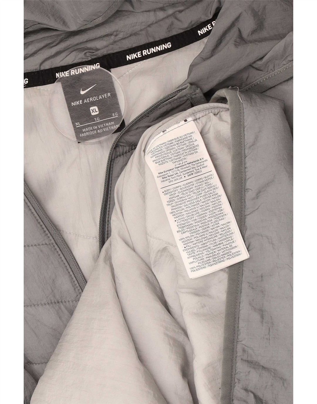 Jachetă căptușită cu glugă Nike pentru bărbați UK 42 XL Nylon gri