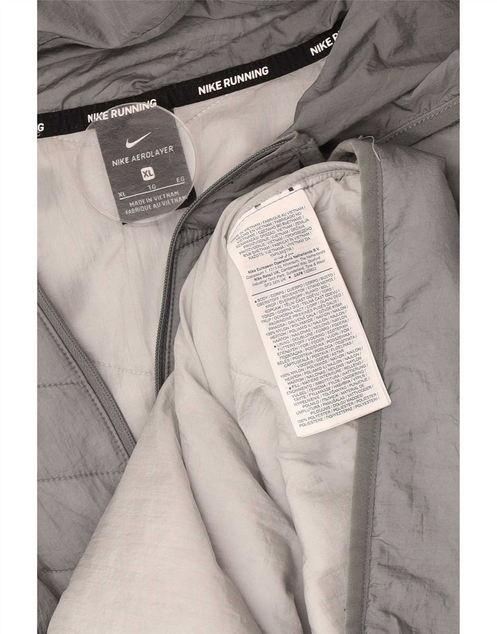 Jachetă căptușită cu glugă Nike pentru bărbați UK 42 XL Nylon gri