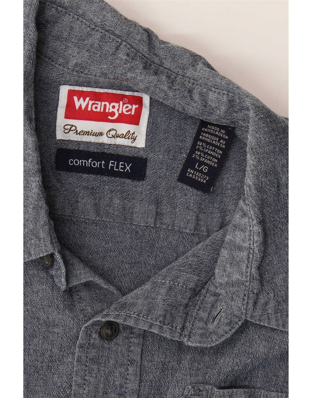 Cămașă cu mânecă scurtă pentru bărbați Wrangler, bumbac albastru mare