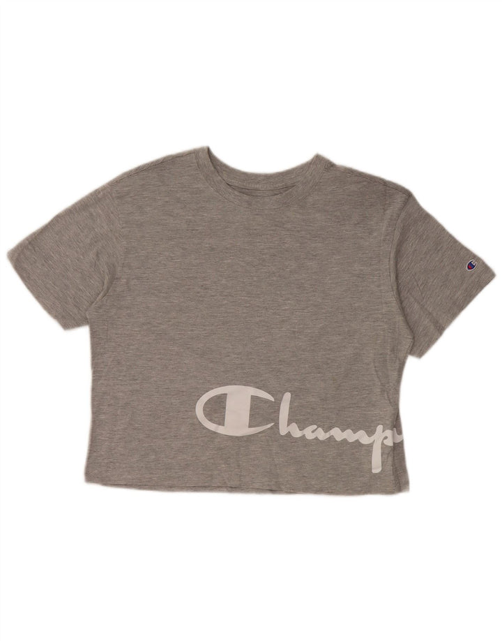 Tricou cu grafică pentru femei CHAMPION Top UK 10 Bumbac gri mic