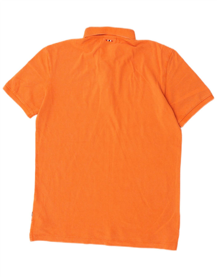 Tricou polo Napapijri pentru bărbați, bumbac portocaliu mediu
