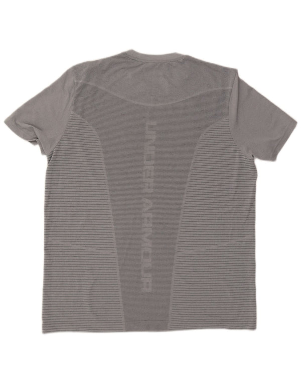 Tricou grafic Under Armour pentru bărbați Heat Gear Top XL Gri poliester cu dungi
