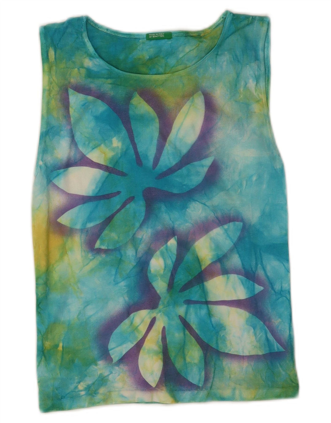 Benetton Femei Vest Top UK 4 XS Multicolor Tie Dye