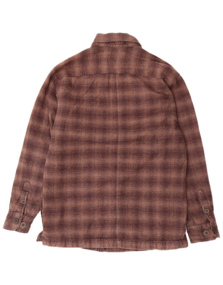 Cămașă de flanel IZOD Lumberjack pentru bărbați, bumbac cu carouri mici, maro