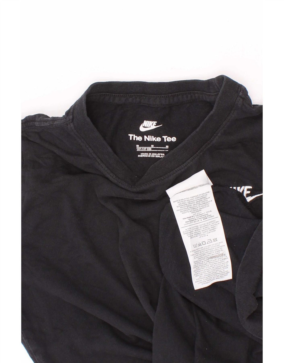 Tricou Nike pentru băieți Top 10-11 ani, mediu negru, bumbac