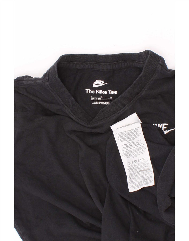 Tricou Nike pentru băieți Top 10-11 ani, mediu negru, bumbac
