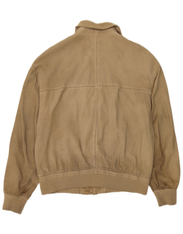 Bomber vintage pentru bărbați din piele intoarsa UK 38 Bej mediu