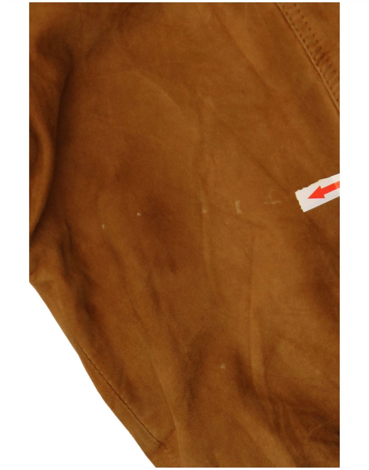 FABIO D Jachetă Bomber de piele intoarsa pentru barbati UK 40 Mare Bej Piele