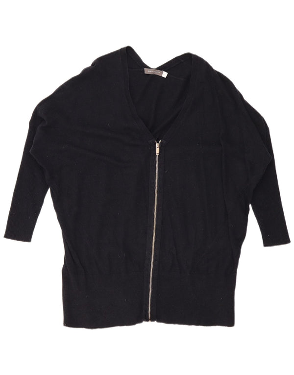 MINT VELVET Pulover cardigan supradimensionat pentru femei cu mâneci 3/4 UK 16 mare negru