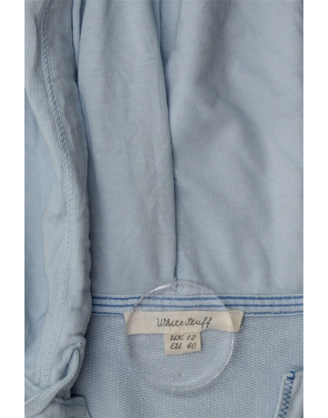 WHITE STUFF Pulover cu glugă pentru femei UK 12 Bumbac albastru mediu