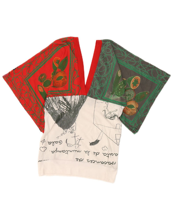 Bluză cu grafică Desigual pentru femei UK 10 mic, roșu, bumbac color bloc