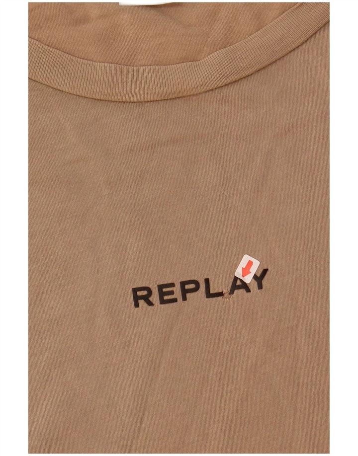 Tricou pentru bărbați Replay Top mare, bej, bumbac