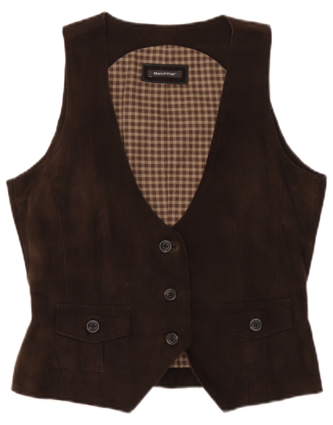 Marc O'Polo Gilet de piele intoarsa pentru femei EU 38 Maro Mediu Piele