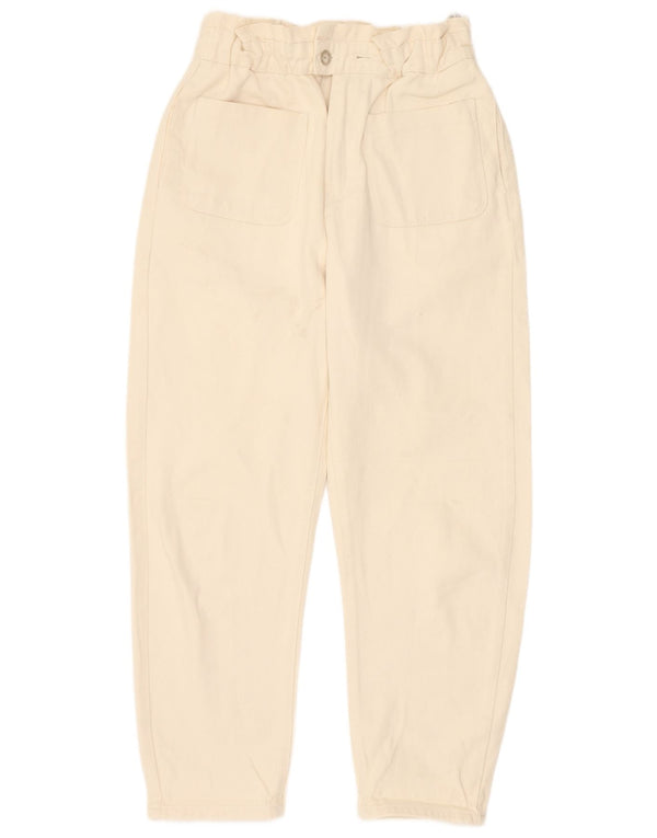 Zara Blugi conici cu talie înaltă pentru femei EU 36 XS W26 L25 Bej Bumbac