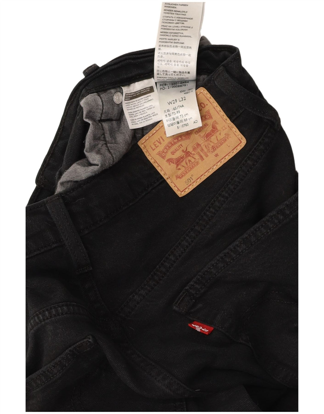 LEVI'S Blugi 501 drepti pentru bărbați W29 L32 bumbac negru
