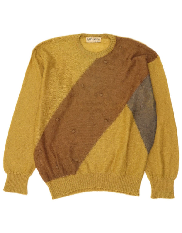 Pulover Benelli pentru femei cu decolteu rotund UK 12 Medium Yellow Colorblock