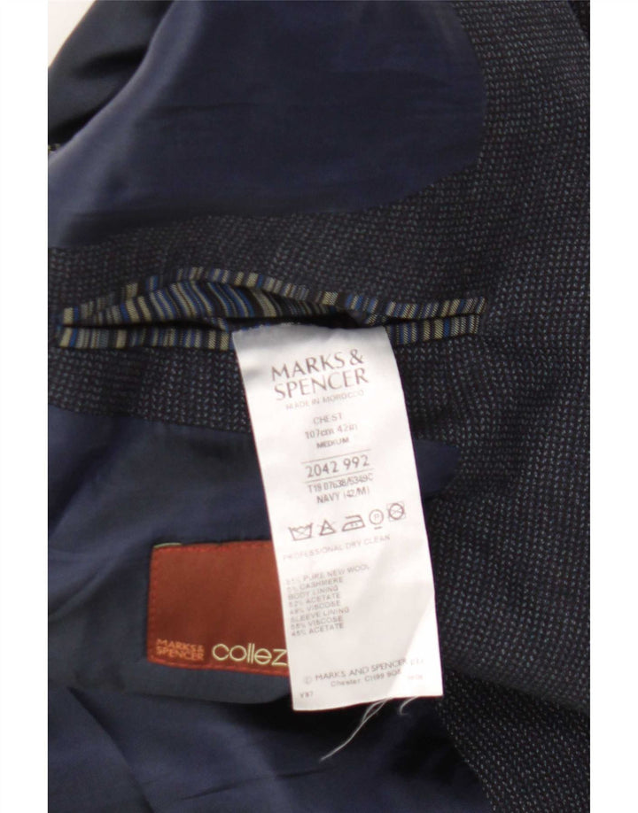 Jachetă pentru bărbați Marks & Spencer, cu 2 nasturi, UK 42, mare, albastru, lână nouă