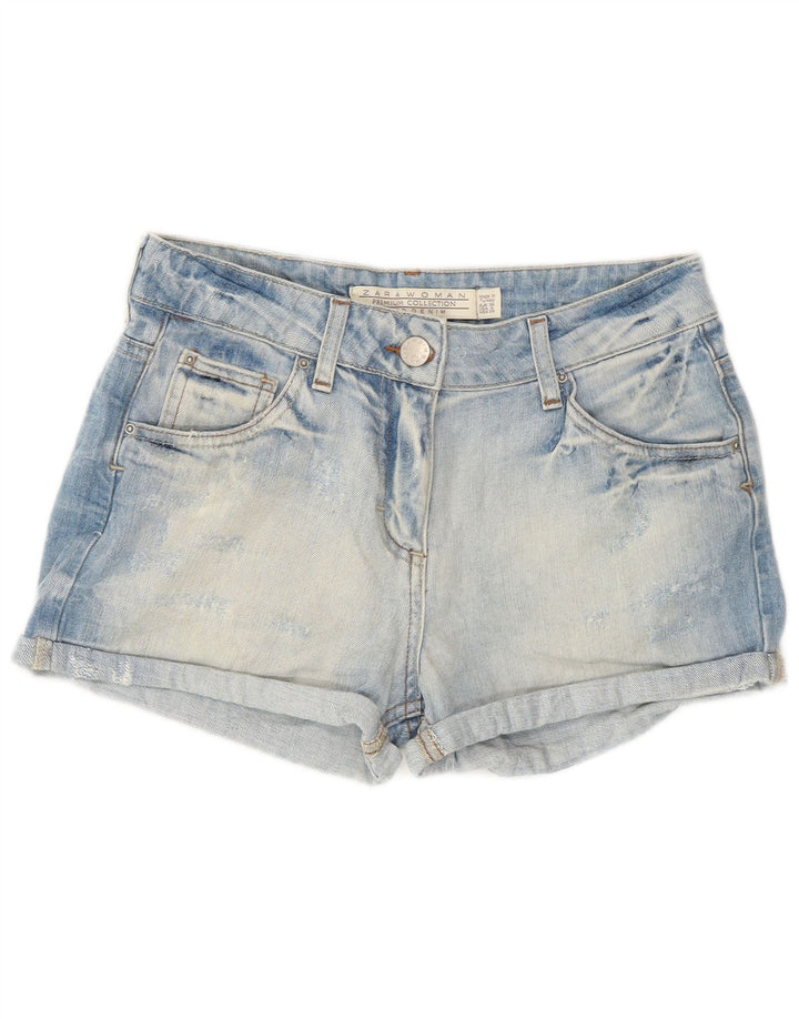Pantaloni scurți din denim pentru femei Zara EU 36 XS W26 Albastru