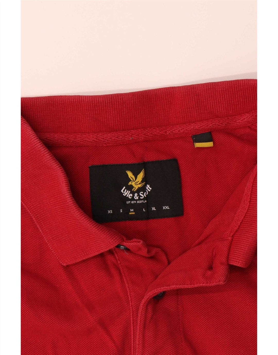 Tricou polo Lyle & Scott pentru bărbați, bumbac roșu mediu