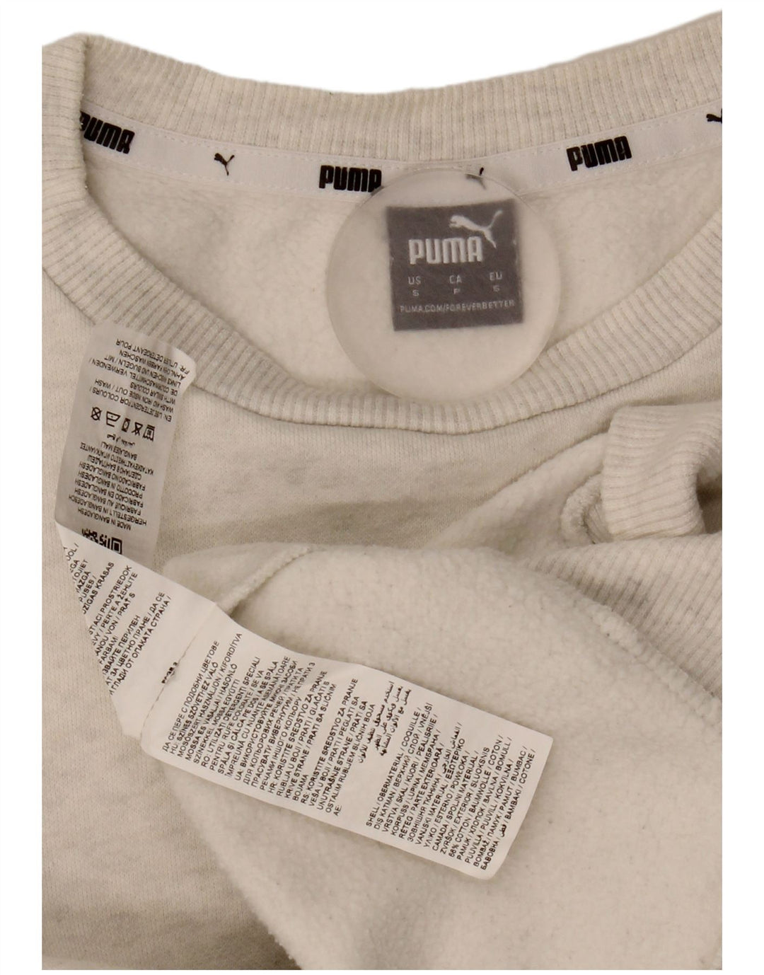Pulover supradimensionat cu grafic pentru femei Puma UK 10 Bumbac gri mic