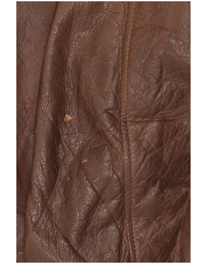 Jachetă de piele vintage pentru bărbați UK 44 2XL piele maro