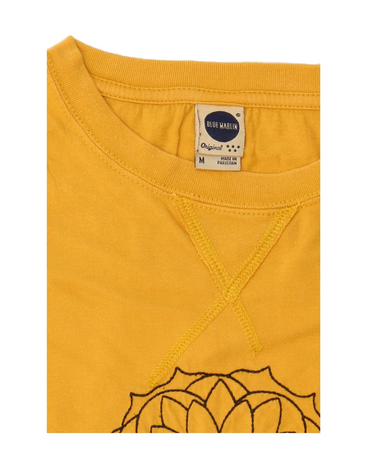 BLUE MOTION Mens Graphic T-Shirt Top Medium Yellow Cotton Vintage Blue Motion and Second-Hand Blue Motion from Messina Hembry 