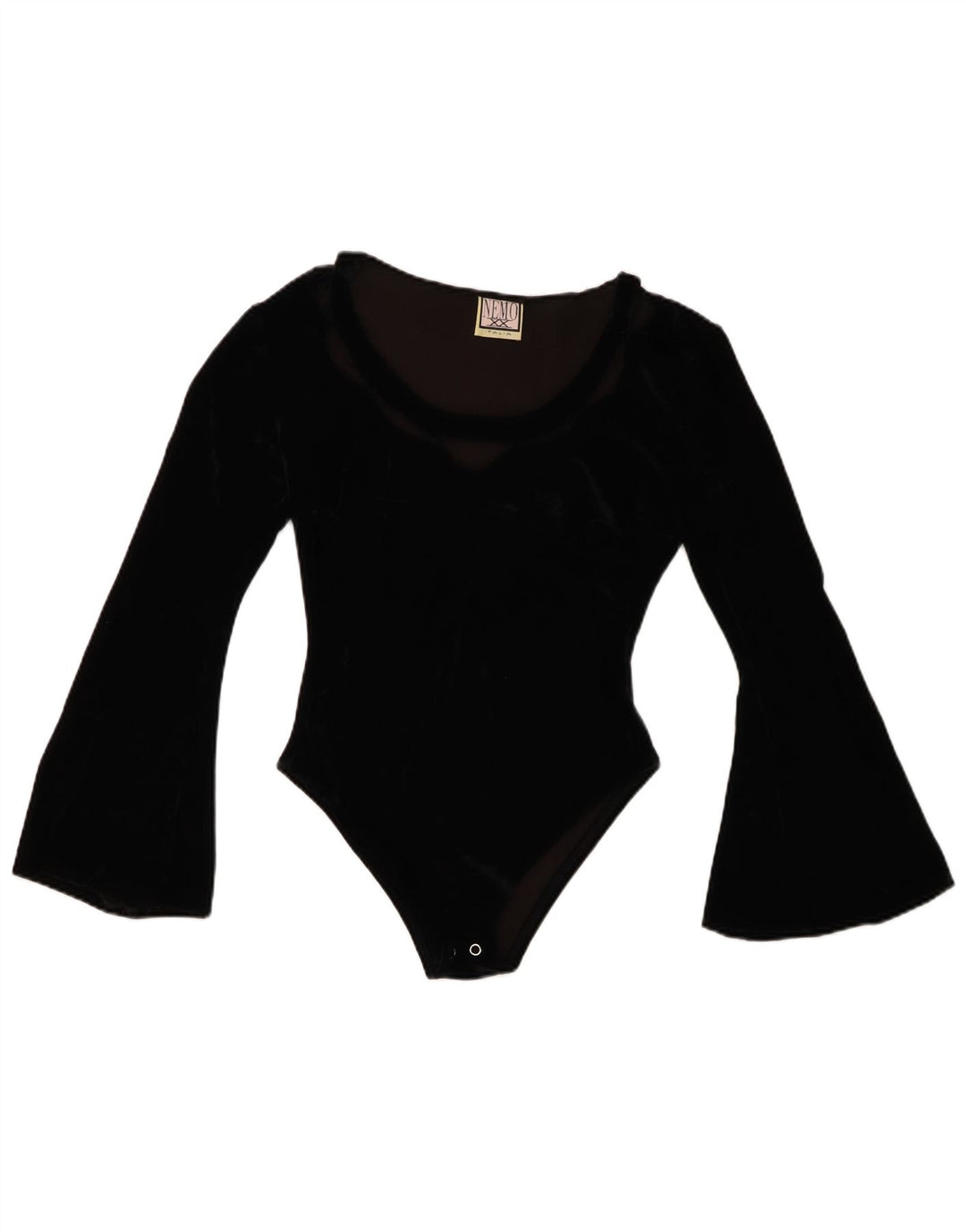 Body VINTAGE pentru femei din catifea UK 8, mic, negru, acrilic