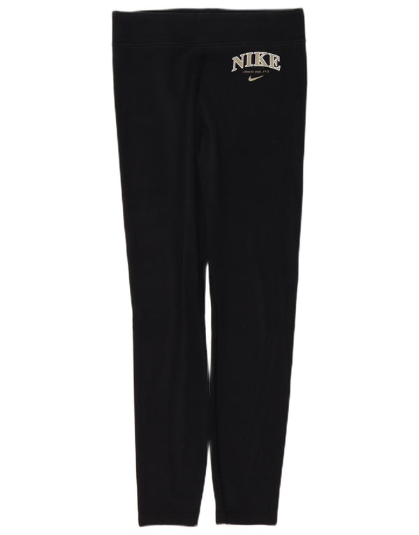 Leggings grafic NIKE pentru femei UK 14, bumbac mediu negru