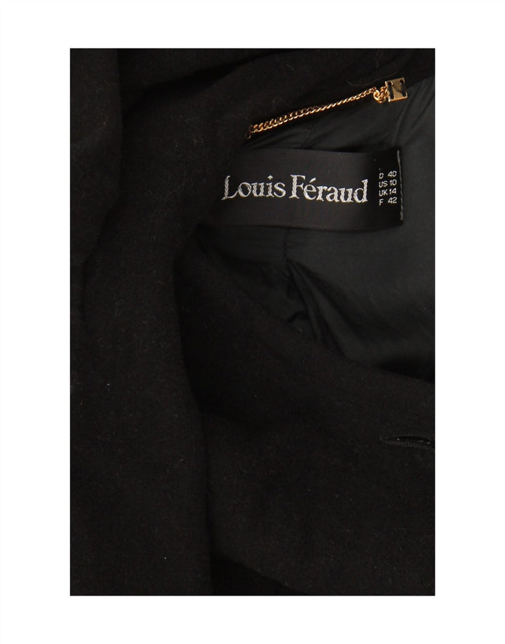 Palton pentru femei Louis Feraud UK 14 mare, negru, lână virgină clasică