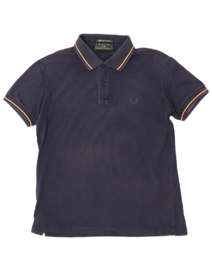 Cămașă polo pentru bărbați Fred Perry, ușor și elastic, din bumbac bleumarin mediu